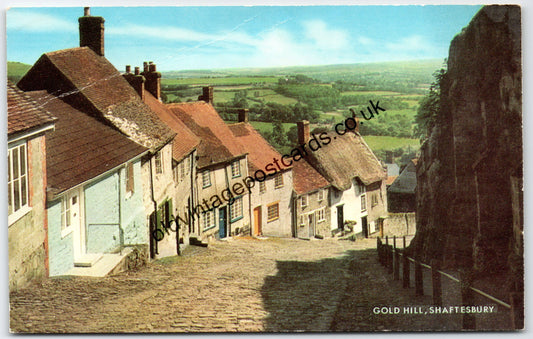 Gold Hill Shaftesbury Dorset collectable old postcard