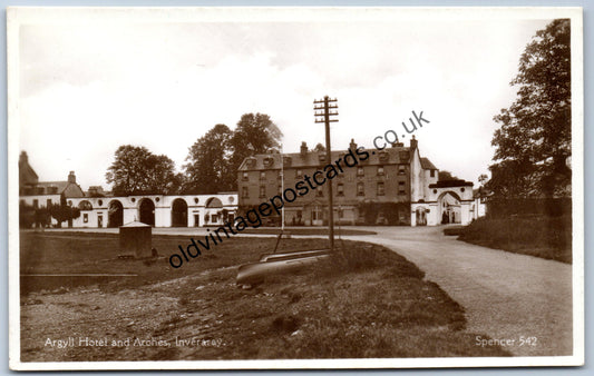 Argyll Hotel and Arches Inveraray Scotland real photo collectable old postcard