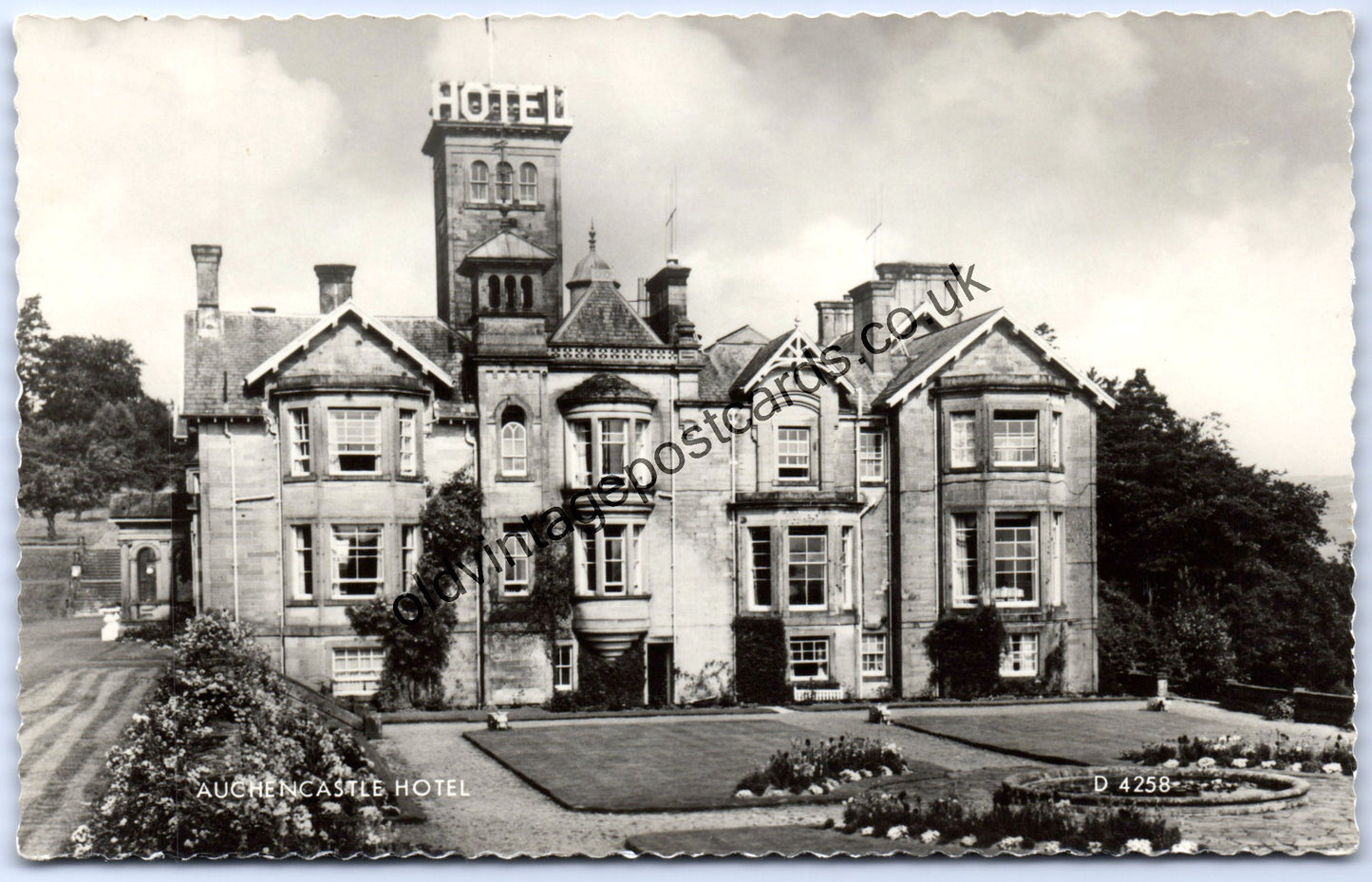 Auchen Castle Hotel real photo old collectable postcard