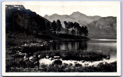 Blea Tarn and Langdale Pikes old real photo postcard 1925