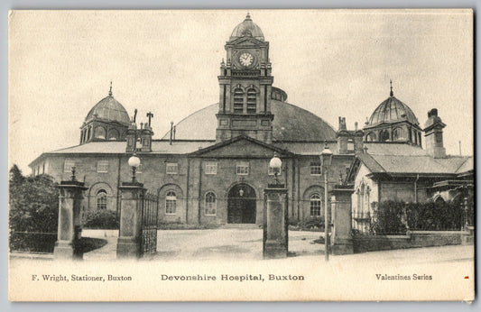 Devonshire Royal Hospital Buxton interesting old postcard of front gates