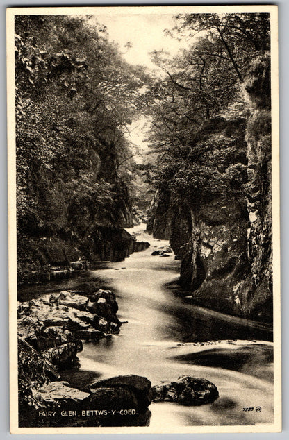 Fairy Glen Bettws Y Coed Wales collectable old postcard