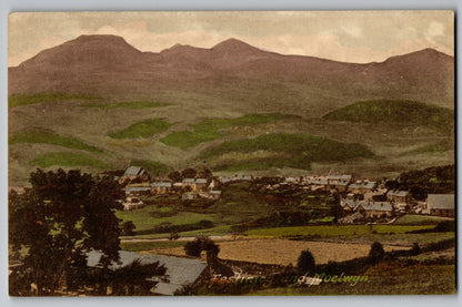 Ffestiniog and Moelwyn landscape postcard of the mining town and mountains