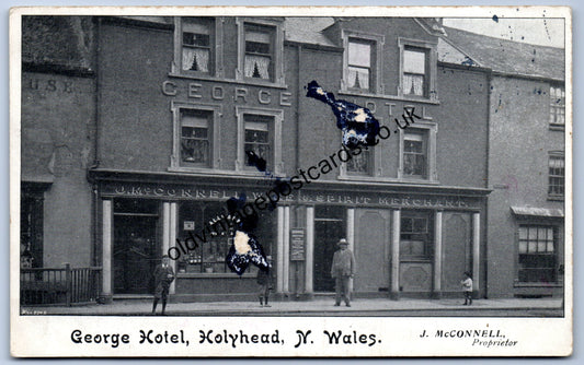 George Hotel Holyhead North Wales old collectable postcard