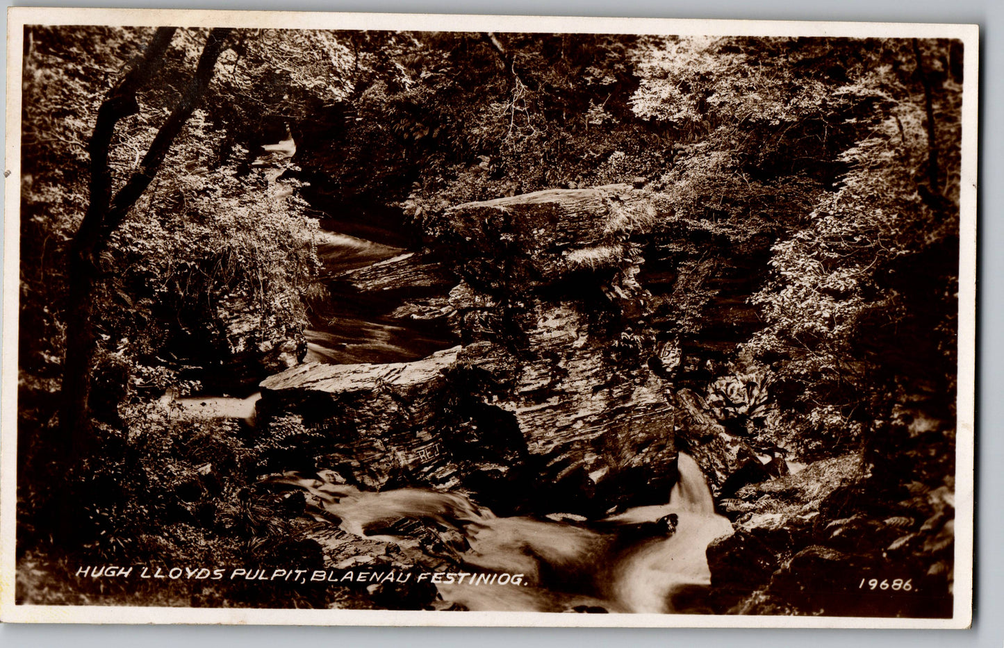 Hugh Lloyds Pulpit Blaenau Ffestiniog real photo old postcard