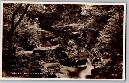 Hugh Lloyds Pulpit Blaenau Ffestiniog real photo old postcard