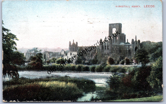 Kirkstall Abbey Leeds collectable 1909 postcard