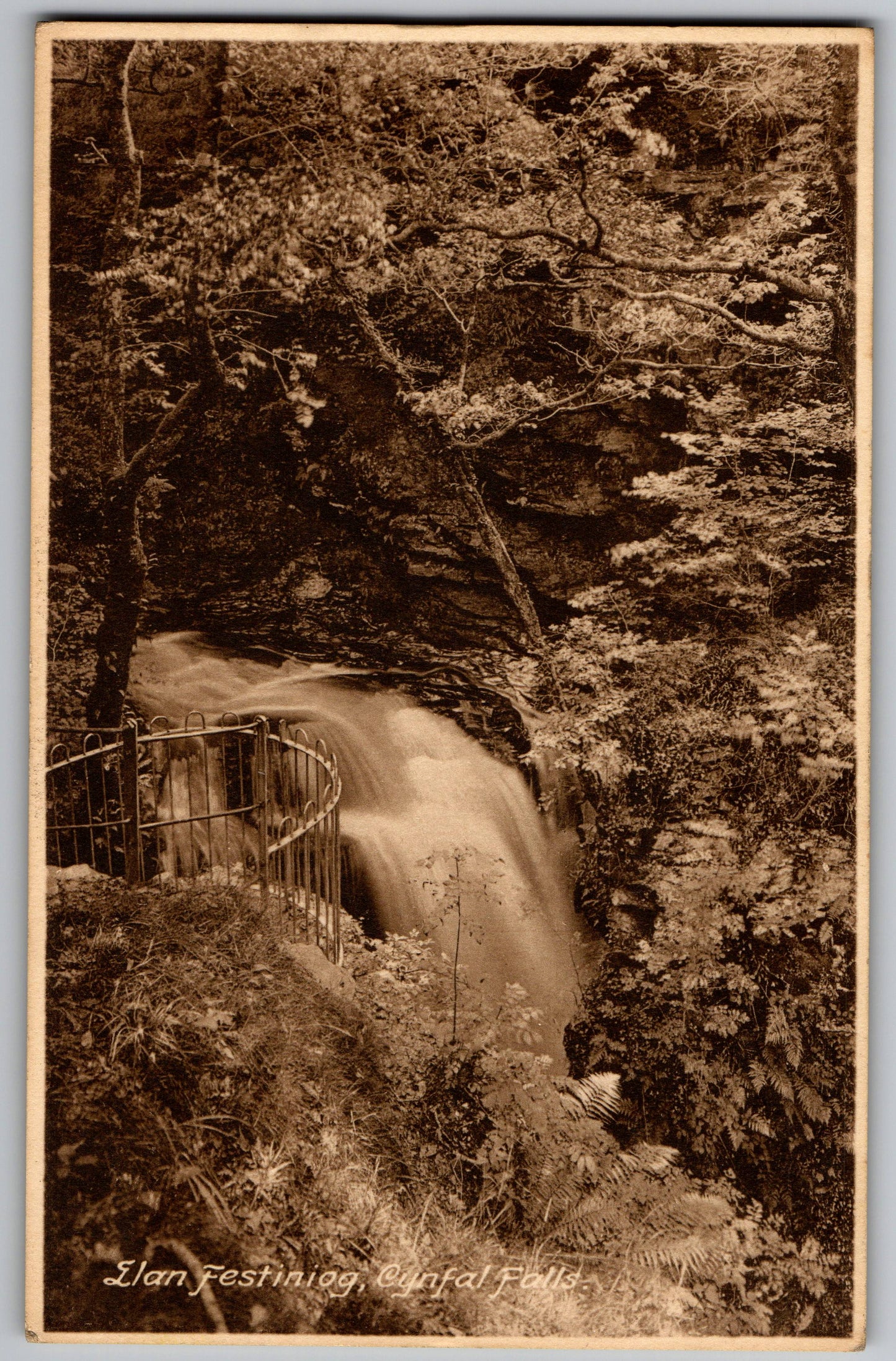 Llan Ffestiniog Cynfal Falls collectable old postcard by Frith