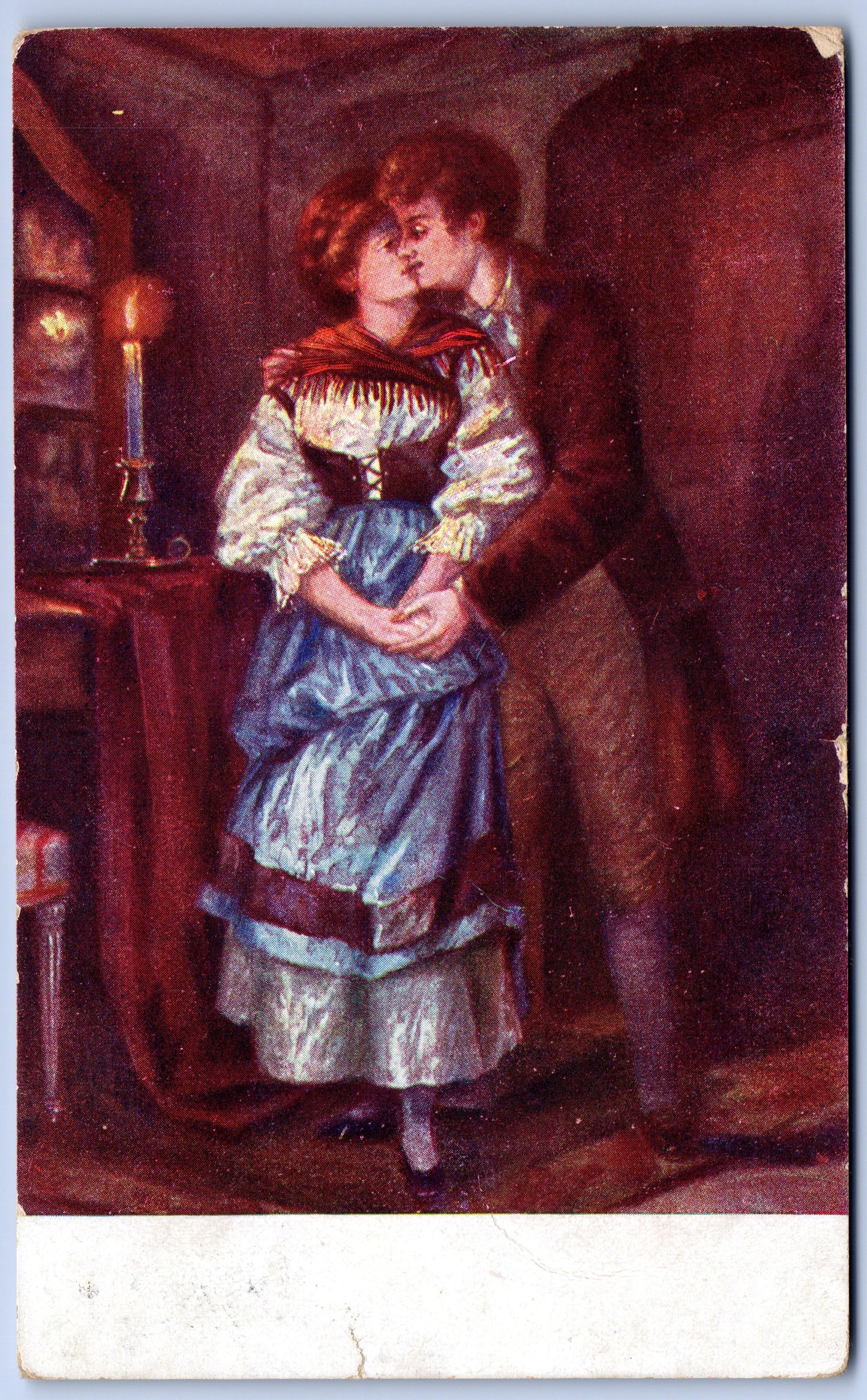 Loving couple old picture postcard