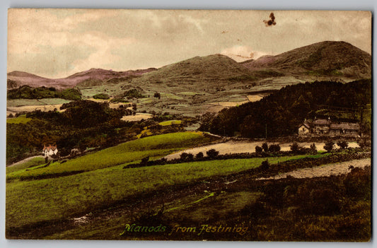 Manods from Ffestiniog Friths landscape old postcrd