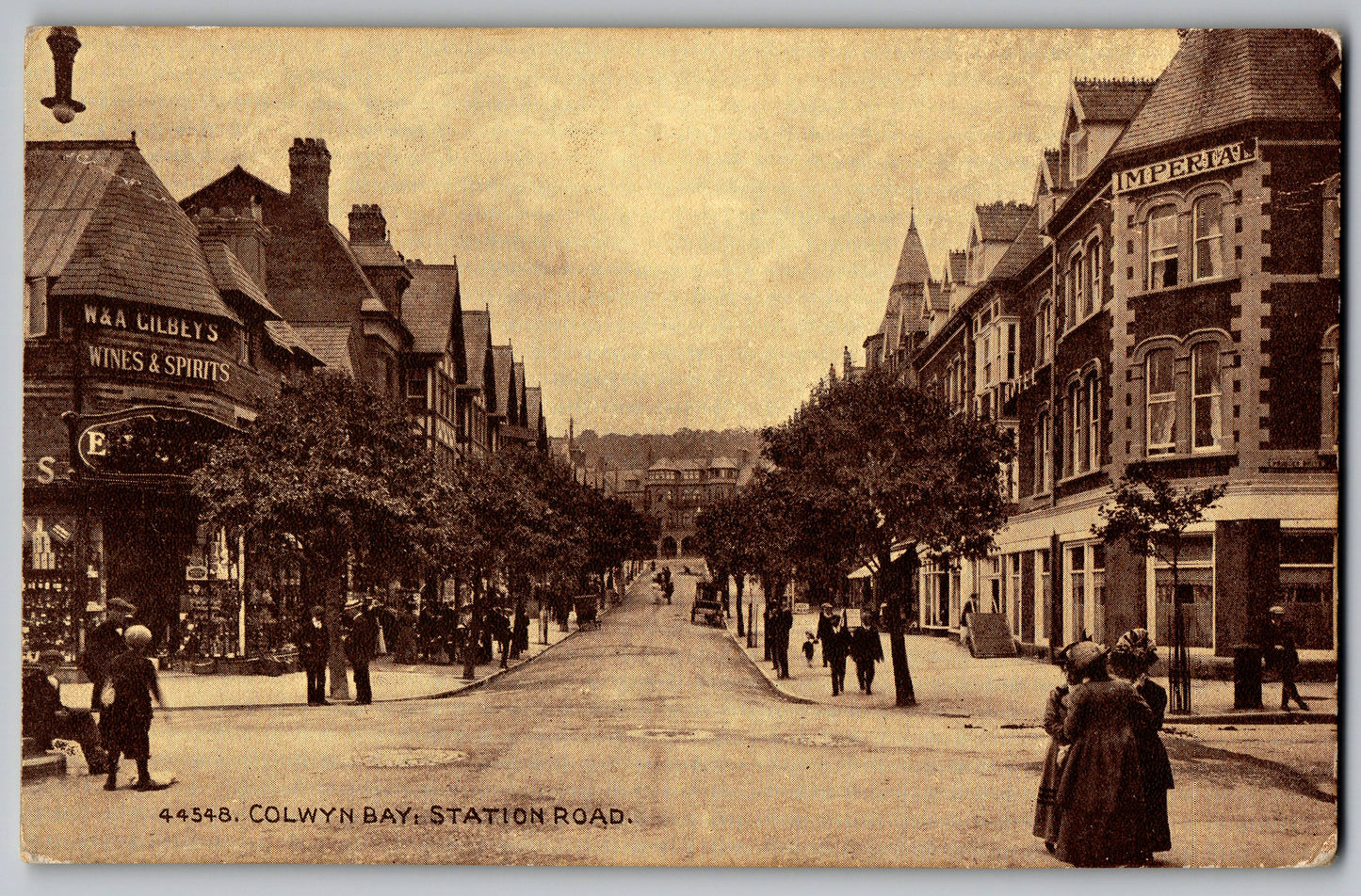 Colwyn Bay Station Road dated 1919 old postcard