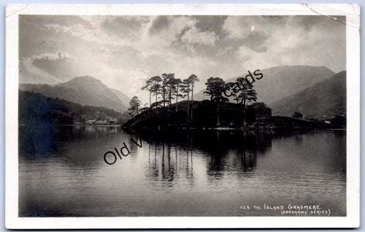 The Island Grasmere Lake District old collectable postcard 1925