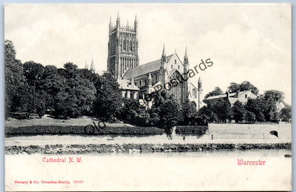 Worcester Cathedral old collectable postcard unposted